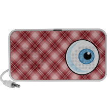 Red Plaid Eyeball Portable Speakers