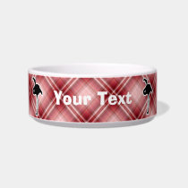 Red Plaid Flamingo Pet Water Bowls