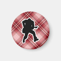 Red Plaid Guitarist Magnet