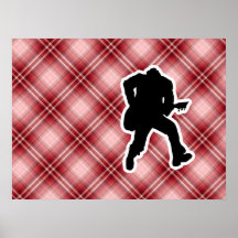 Red Plaid Guitarist Print