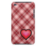 Red Plaid Heart Barely There iPod Case