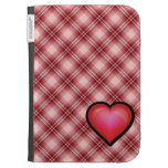 Red Plaid Heart Kindle Cover