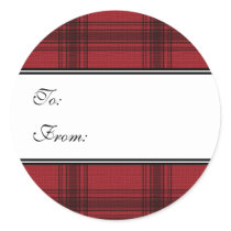 Red Plaid Holiday Gift Tag Stickers stickers
