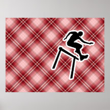 Red Plaid Hurdler Poster