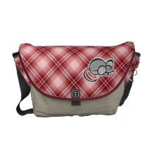 Red Plaid Mouse Messenger Bag
