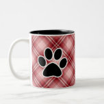 Red Plaid Paw Print Mug