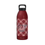 Red Plaid Pig Drinking Bottles