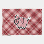 Red Plaid Pig Towels