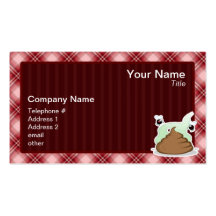Red Plaid Poop Business Card Templates