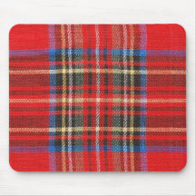 Red Plaid Print Mousepads