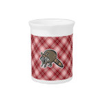 Red Plaid Raccoon Pitcher