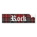Red Plaid Rock - Bumper Sticker bumper stickers