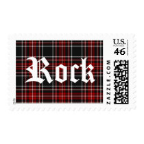 Red Plaid Rock - Postage Stamp stamps