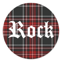 Red Plaid Rock - Sticker