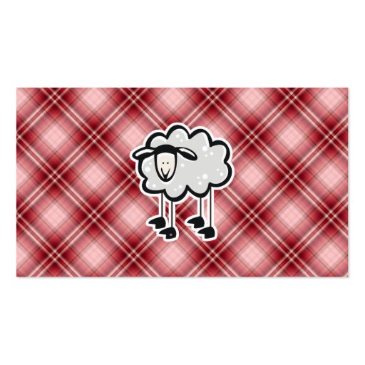 Red Plaid Sheep Business Cards (back side)