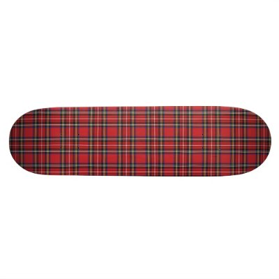 Red Plaid Skate Board Decks by Kixodesigns
