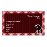 Red Plaid Speed Skater Business Card Templates