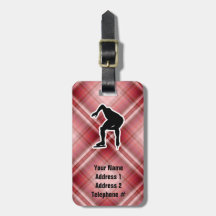 Red Plaid Speed Skater Tag For Bags
