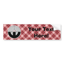 Red Plaid Sport Shooting Bumper Stickers