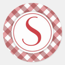 Red Plaid Stationery Set Envelope Sticker