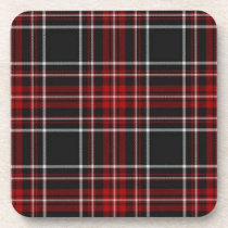 Red Plaid Tartan Cork Coaster (Square) cork coasters