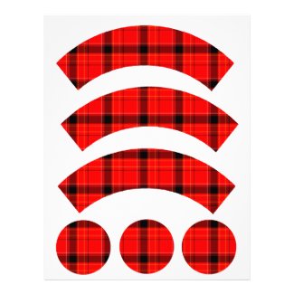 Red Plaid Tartan Fabric Cupcake Liners Personalized Letterhead