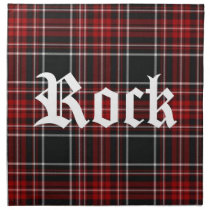Red Plaid Tartan "Rock" Napkin napkins