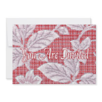Red Plaid Vintage Wallpaper Invitations