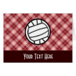 Red Plaid Volleyball Greeting Cards
