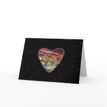 Red Planet Heart Sci Fi Valentine Love Romance Card