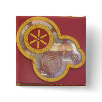 Red Playground Gears buttons by JuJuGardens Red Playground Gears buttons