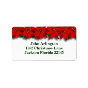 Red Poinsetta Address Labels label