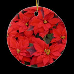Red Poinsettias 2-Sided Ornament