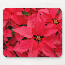 Red Poinsettias Christmas Holidays Mousepad