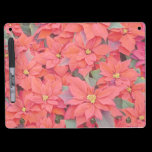 Red Poinsettias Dry Erase Board