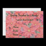 Red Poinsettias Holiday Party Invitation