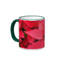 Red Poinsettias Large Christmas Coffee Mug