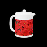 Red Poinsettias Teapot
