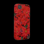 Red Poinsettias Tough iPhone 4 Case
