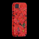 Red Poinsettias Tough iPhone 4 Case