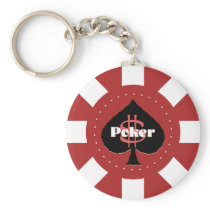 Red Poker Chip Keychain