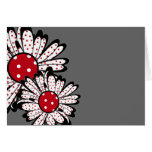 Red Polka Dot Daisy Greeting Cards