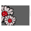 Red Polka Dot Daisy Greeting Cards