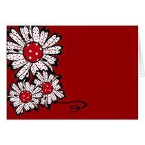 Red Polka Dot Daisy Greeting Card