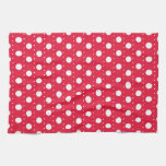 Red Polka Dot Pattern Kitchen Towel