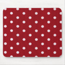 Red Polka Dot Print mousepads
