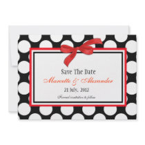 Red Polka Dot Save The Date Personalized Invitations