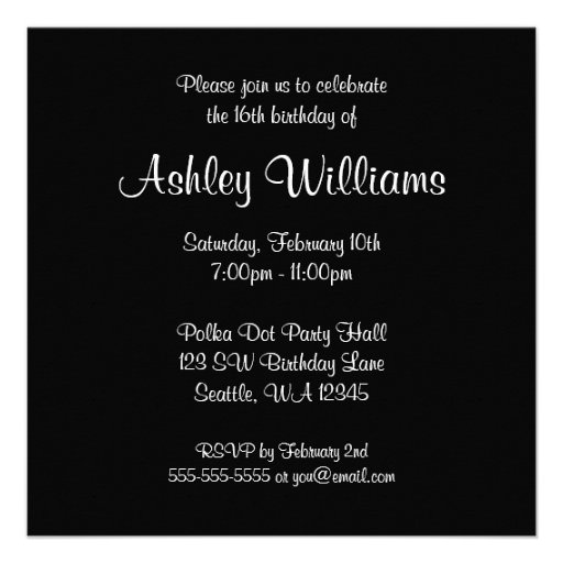 Red Polka Dot Sweet 16 Birthday Party Invitations