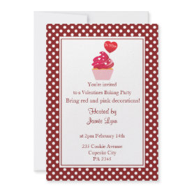 Red polka dot valentine's day party Invitation invitation