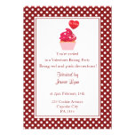Red polka dot valentine's day party Invitation